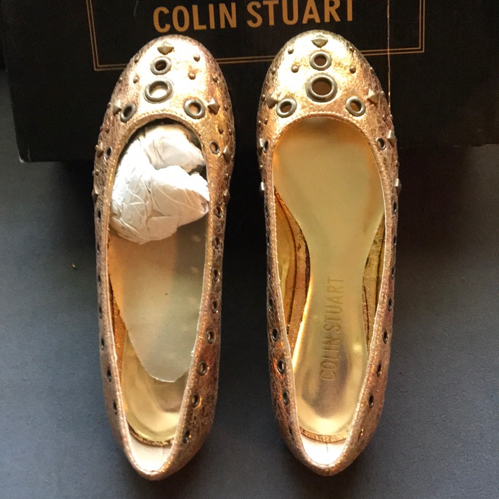 Beautiful Gold Colin Stuart ballet flats size 5B
